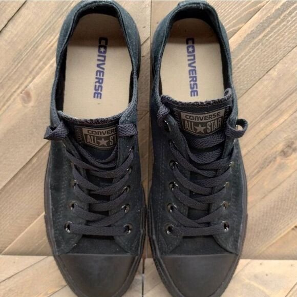 Converse Chuck Taylor All Star Low Triple Black Casual Sneakers Mens Size 8 - Picture 7 of 9